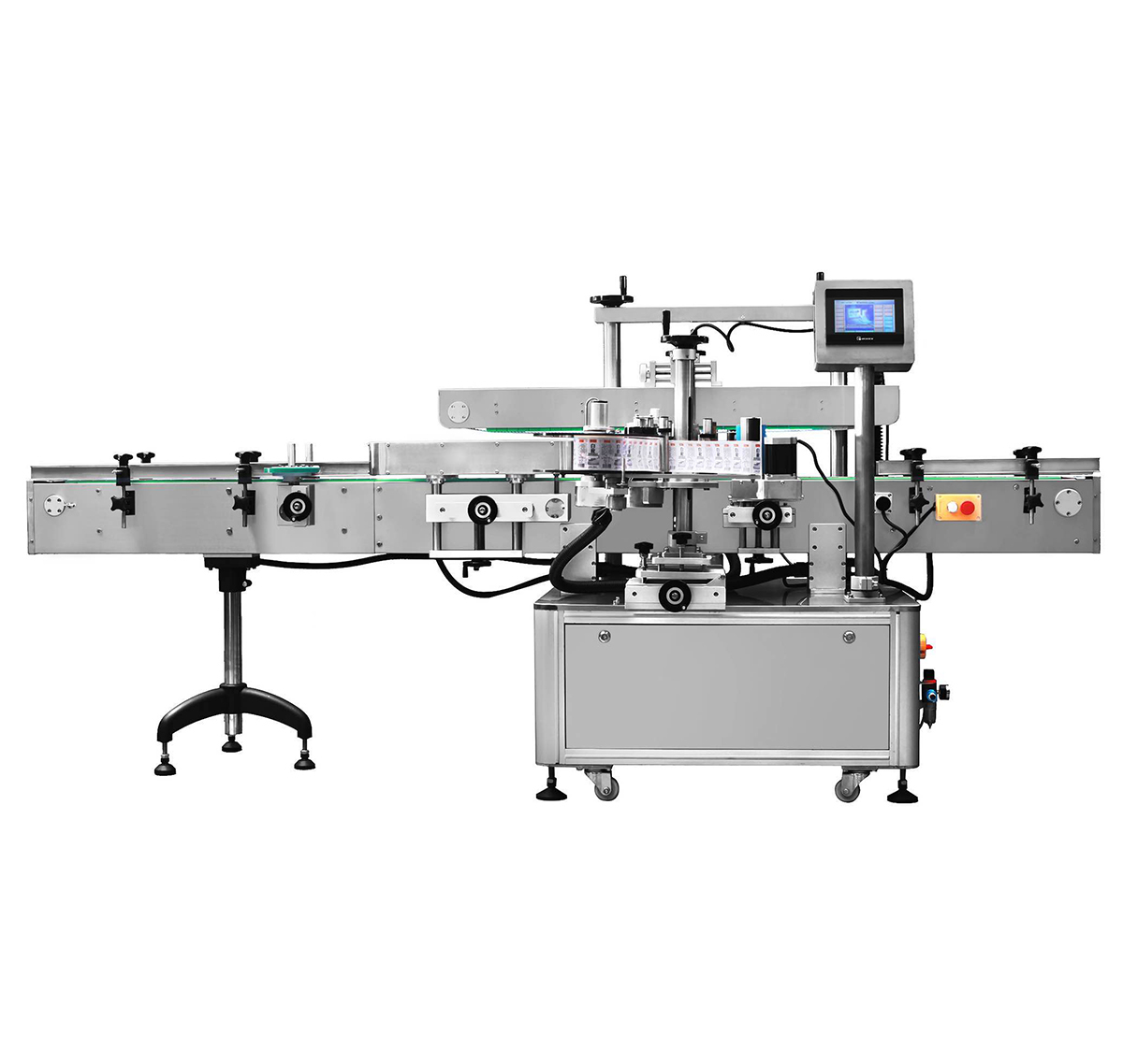 圓瓶雙側(cè)面貼標(biāo)機